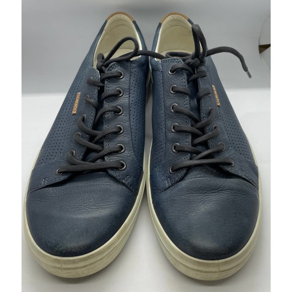 Ecco Soft 7 Marine Perforated Navy Low Top Sneakers Size 12 Blue Leather Mens main image 7
